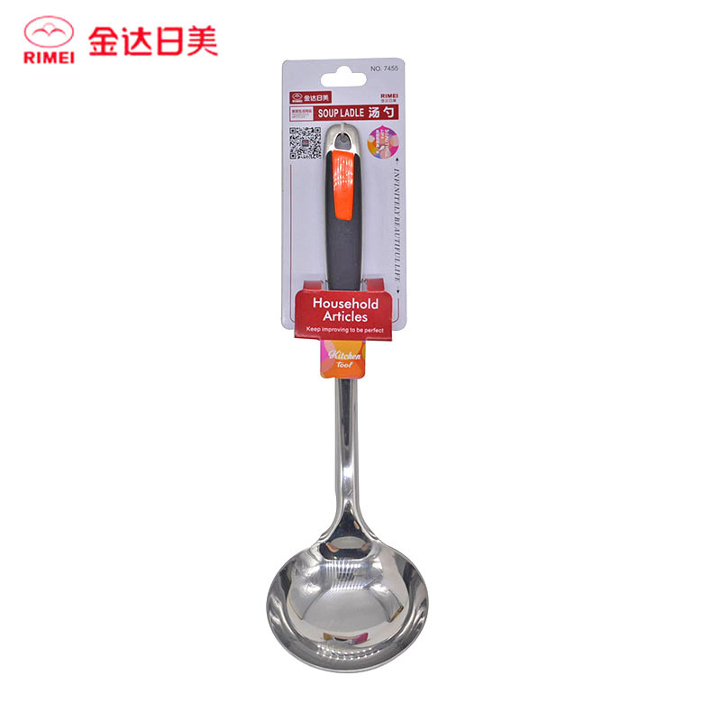 Picture of Stir-frying spatula long handle wooden rice spatula stainless steel thickened frying spatula household kitchen utensils wholesale