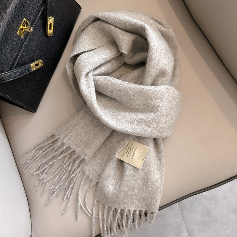 Picture of 2025 New Wool Scarf Women's Winter Thickened Warm Men's Shawl Couple Style Tassel Fashion Cashmere Scarf