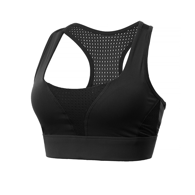 Picture of Cross-border Integrated Large Size Sports Underwear Women's Shock Absorbing Fixed Cup Yoga bra Mesh I-back Fitness bra