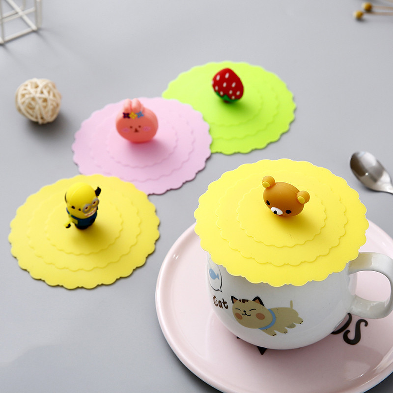 Picture of Cartoon Cup Lid Silicone Universal Ceramic Cup Lid Single Sale Glass Cup Tea Cup Accessories Dust Mug Lid