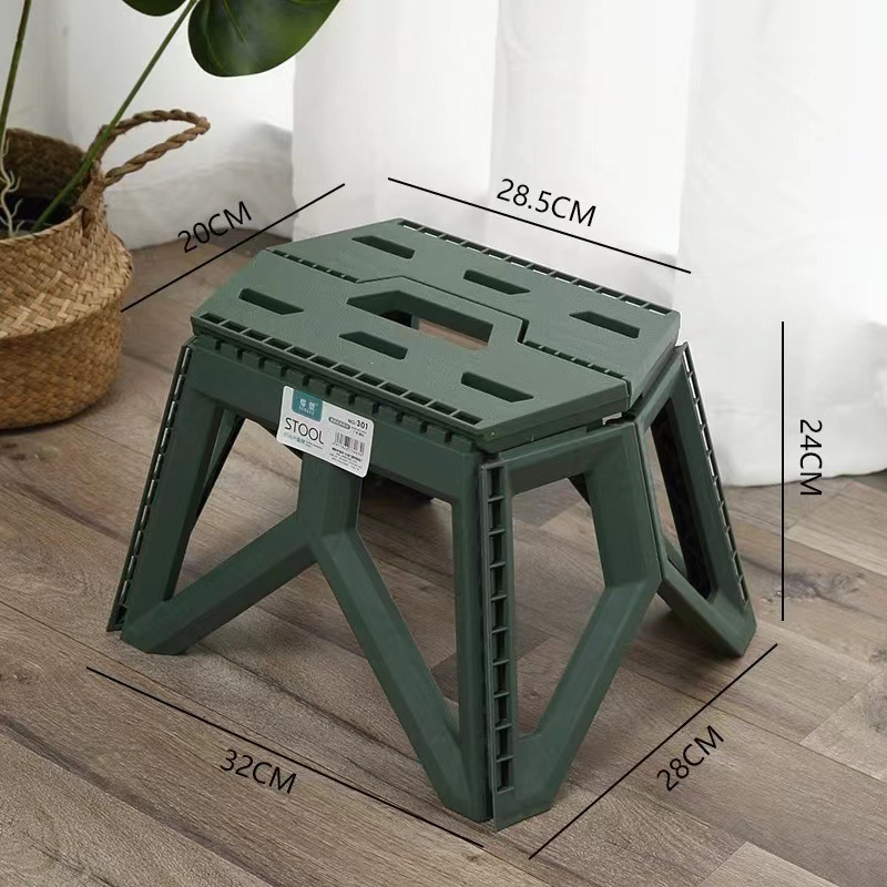 Picture of Folding Stool Portable Household Plastic Small Stool Outdoor Fishing Camping Style Mazar Stool Stall Kidsren's Small Bench