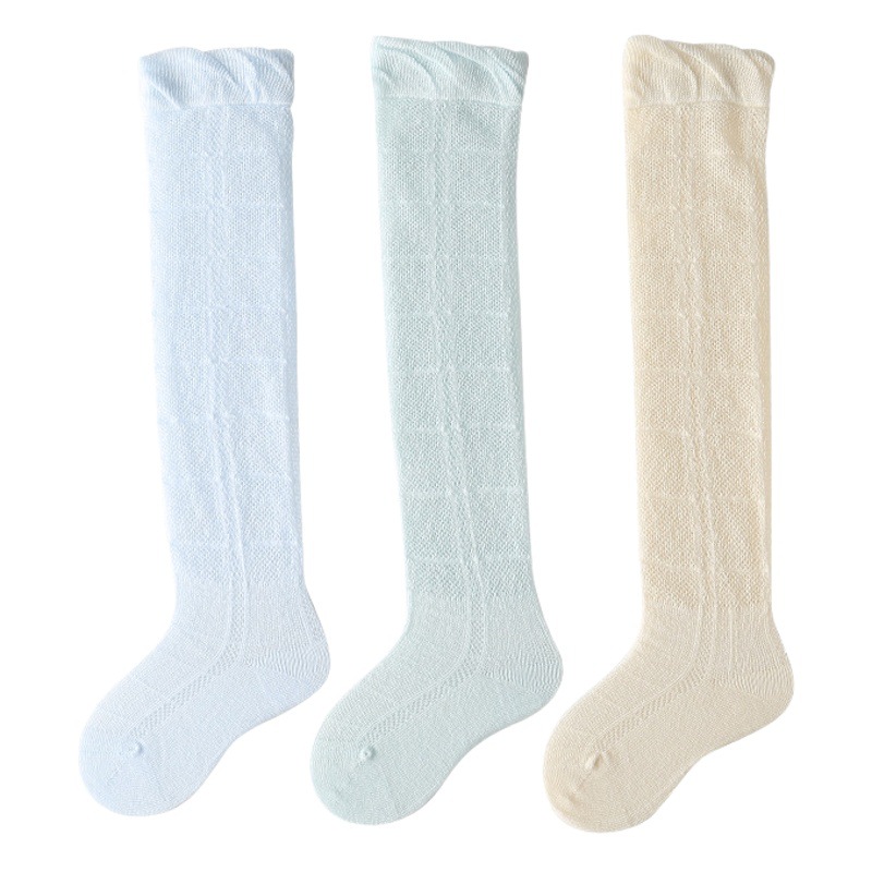 Picture of 23 summer ultra-thin solid color baby stockings boneless Class a over the knee baby high socks solid color air conditioning boys' socks