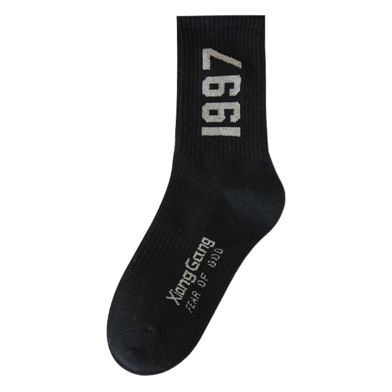 Fog 1977 Socks Women's Summer Mid-Calf Ins Trendy Korean Stockings Pure Color Summer Trendy Brand Thin Sports Men