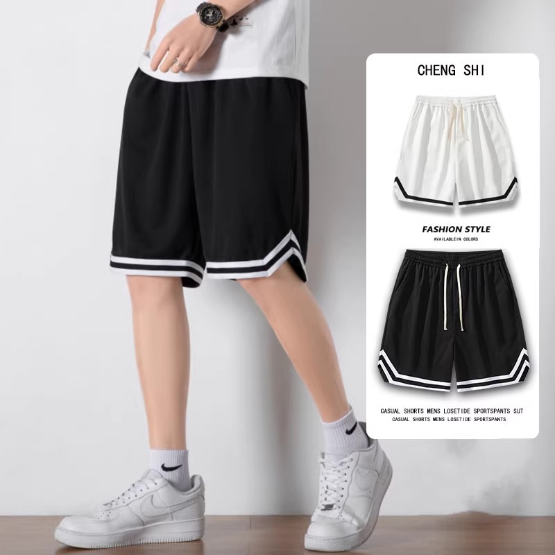 American DNA Basketball Pants Quick-drying Training Pants Trendy Loose Knee Shorts Men's Sports Running Fitness