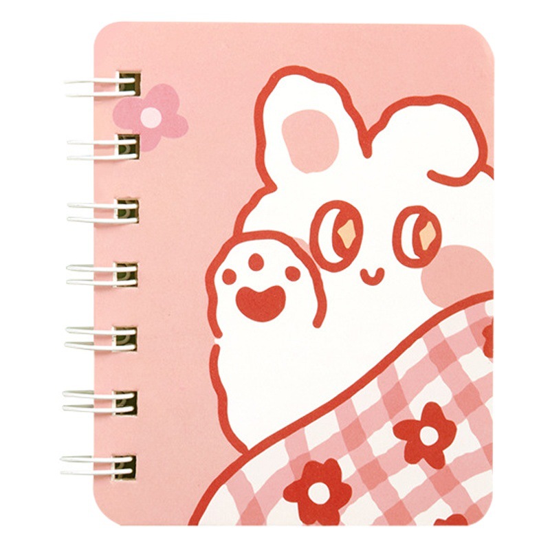 Picture of ins Creative Korean Coil Cartoon Mini Book Girl's Heart Cute Easy Pocket Learning Notebook T