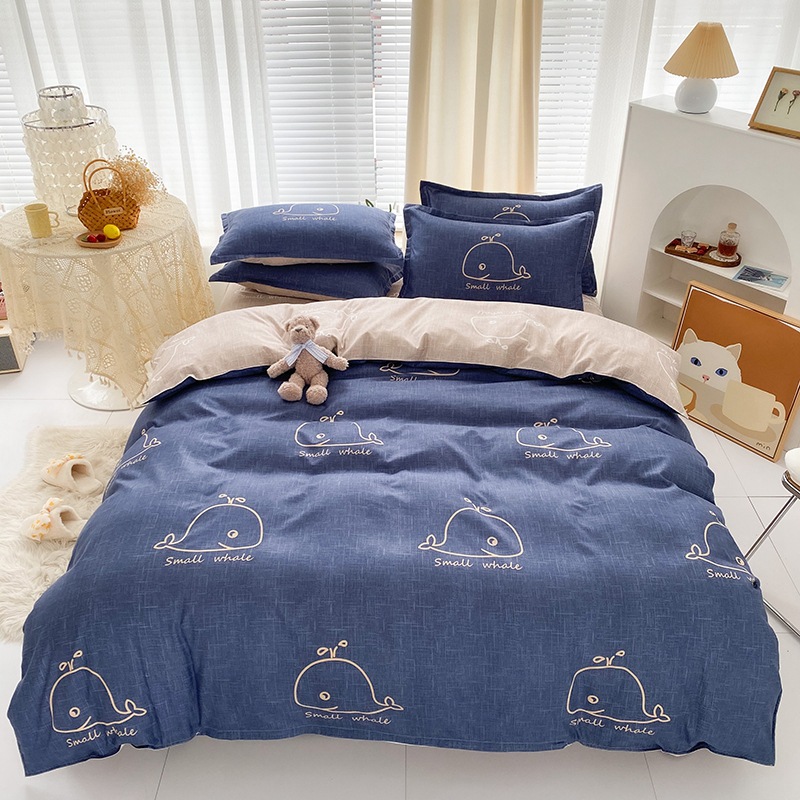 Picture of Four-Piece Brushed Skin-Friendly Thickened Duvet Cover Set, Student Dormitory Three-Piece Quilt Set, Suitable for All Seasons, Internet Celebrity Hot Item