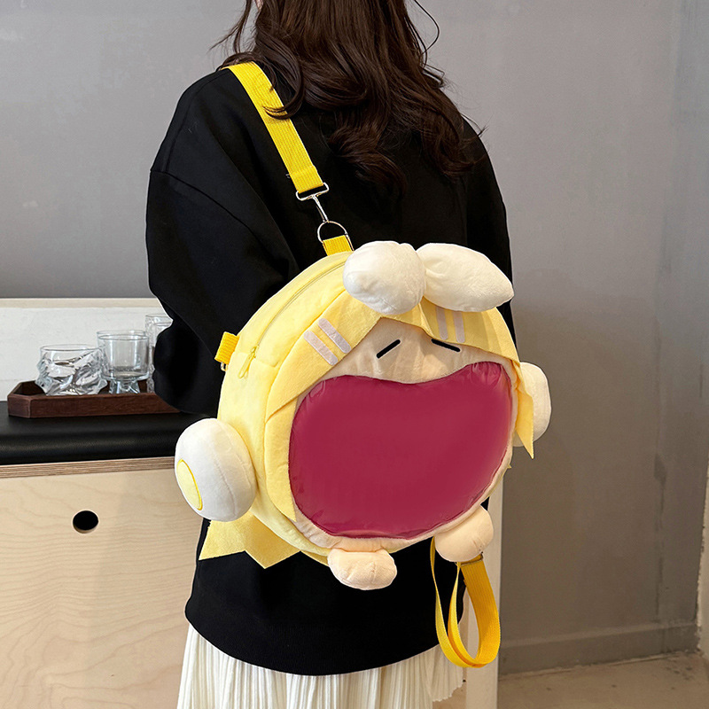 Picture of Japanese-Style Transparent Pain Bag Series Cartoon Doll Bag for Women, Large Capacity, Fashionable and Trendy Two-Dimensional Backpack