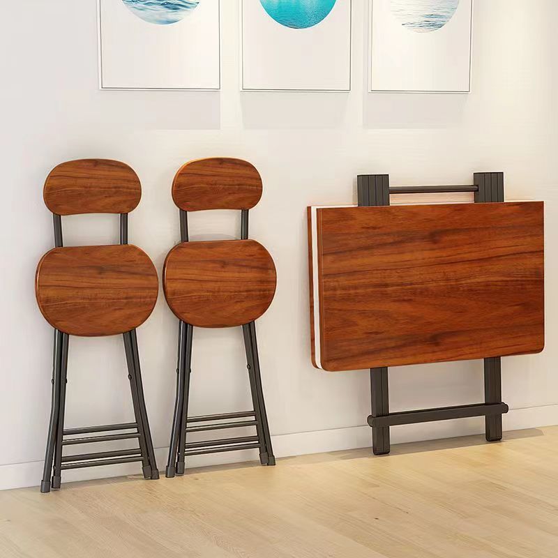 Folding table and chairs, small apartments, family dining tables, rental houses, simple dining tables, portable outdoor stalls, small Luncai