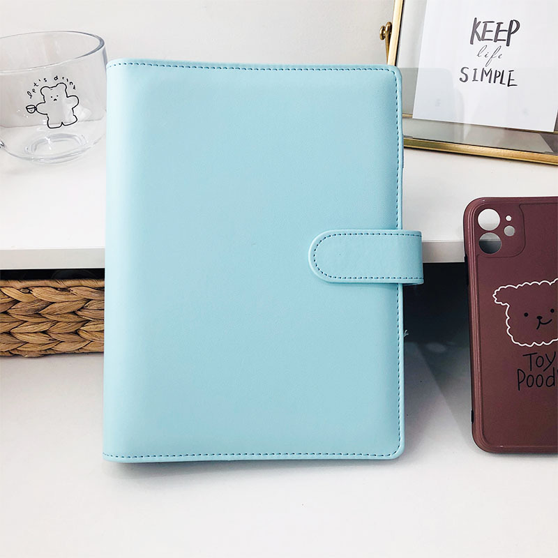 Picture of A5 Macaron Pure Color Loose-Leaf Book Pu Shell Conference Notepad Hand Ledger Notebook Stationery Simple Business Style