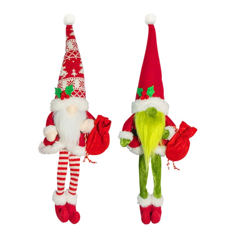 Christmas Faceless Green Hair Monster Old Man Ornaments Christmas Couple Decoration Gift Supplies Holiday Gnome Doll Toy