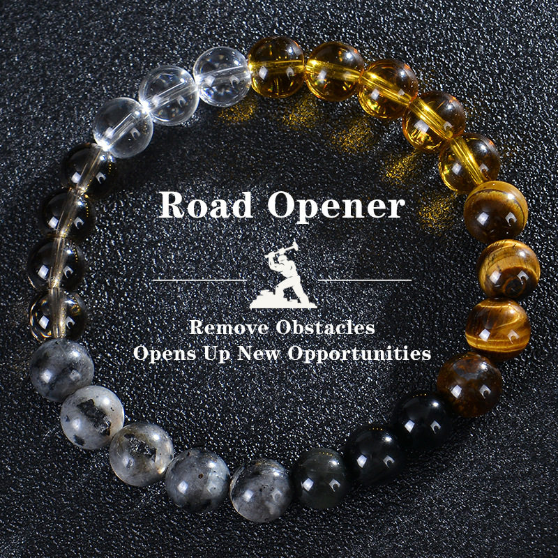 Ins Hot Selling 8mm Tiger Eye Stone Citrine Wealth Bracelet for Men and Women Obsidian Beaded Bracelet Road Opener