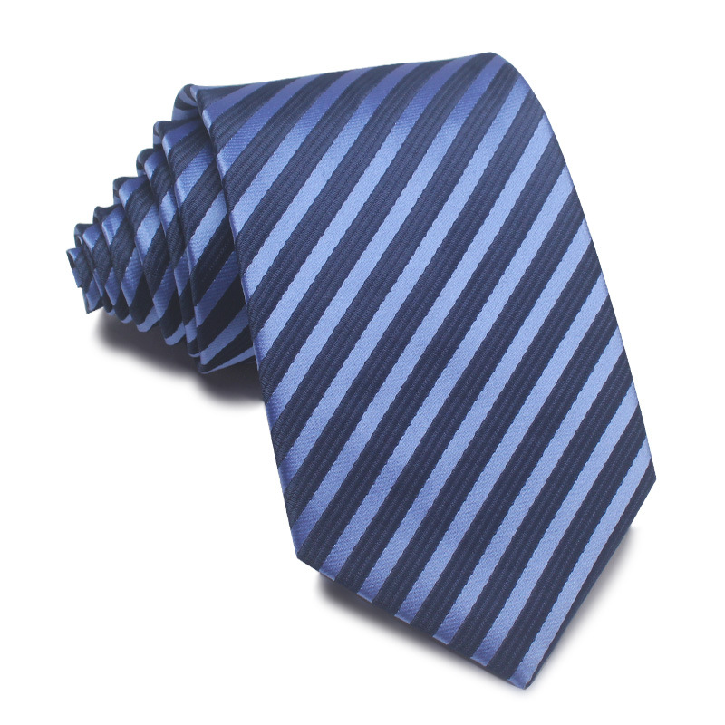 Picture of 25 New 8cm Polyester Jacquard Stripesd Tie 7cm Men's and Women's Business Formal Wear Casual High-End Red Black Blue