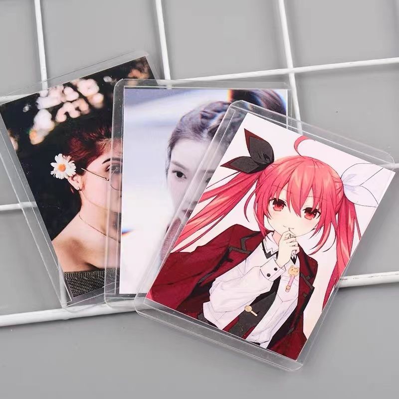Picture of Film-coated Hard Card Case Small Card Goo Card Transparent Album Aidou Postcard Polaroid Photo Card Film Card Holder Protective Case