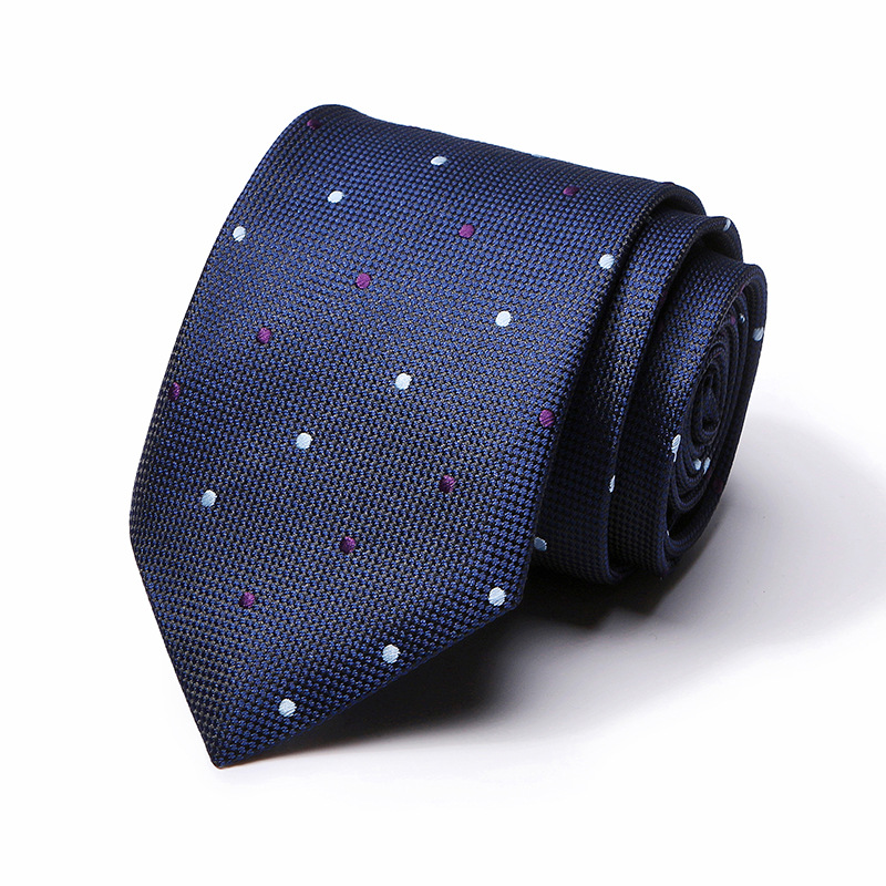 Picture of Tie spot tie polyester silk tie manufacturer 8cm business men's formal wear wedding studio tie