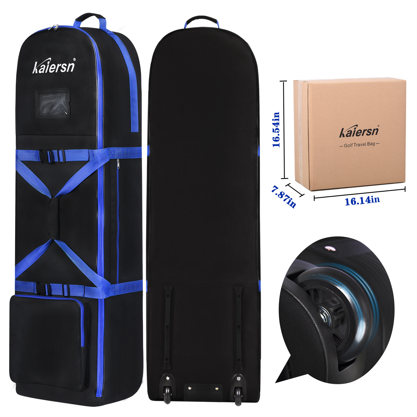 Kaiersn Golf Aviation Bag Aircraft Travel Ball Bag Consignment Bag Protective Cover Wheel Easy to Move