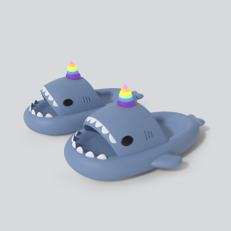 Picture of New Style Lantern Fish Shark Slippers Female Couple Indoor and Outdoor Thick Slippers Female Slip-on Feeling Soft Sole Home Sandals for Men