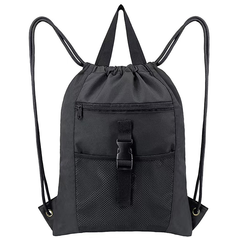 Amazon's Same Style Black Drawstring Backpack, Sports Travel Bag, Storage Bag, Customizable Logo, Custom Bag