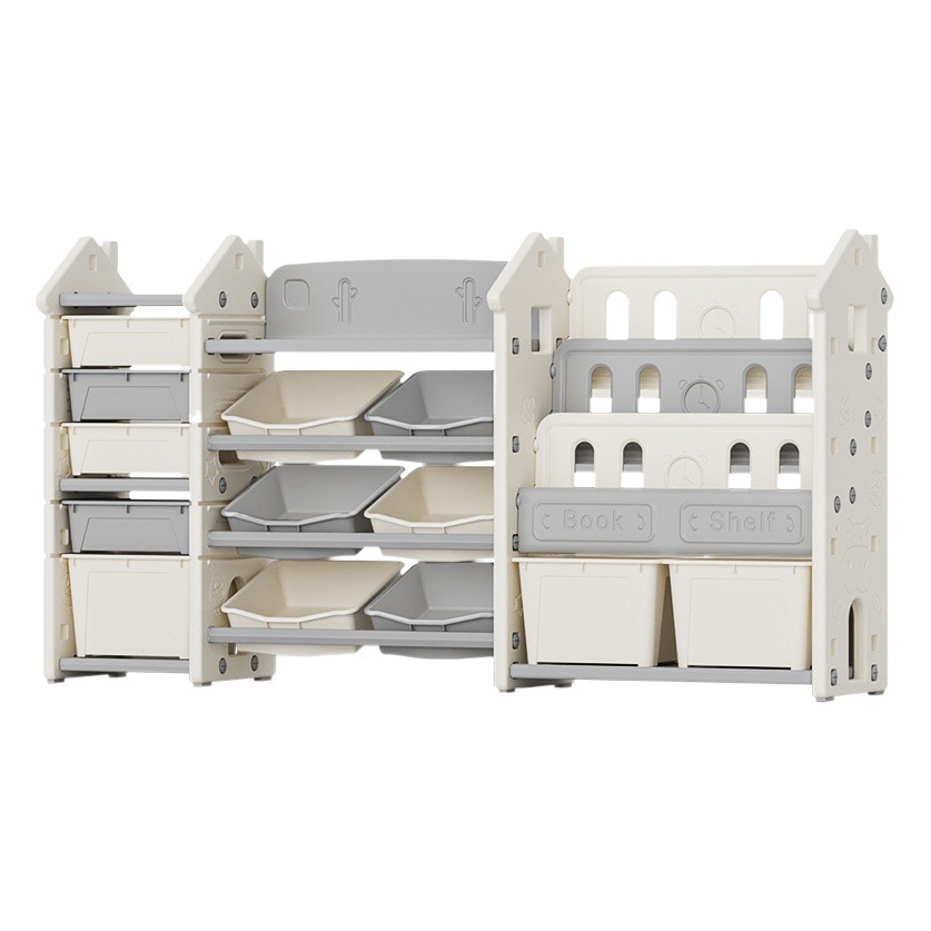 Children's Toy Storage Rack Bookshelf Integrated Baby Toy Storage Rack Sorting Storage Cabinet Household Large Capacity