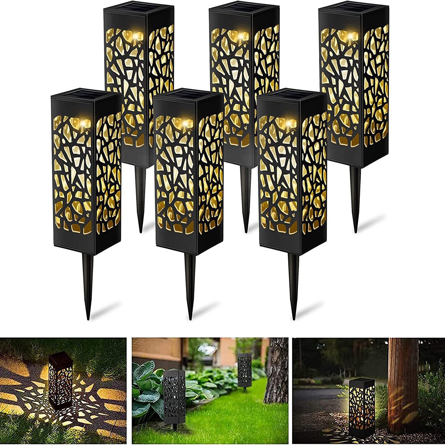 Amazon Cross-Border Outdoor Waterproof Solar Light Beautiful Cut Out Lawn Light Led Light Control Sensor Light Garden Light D