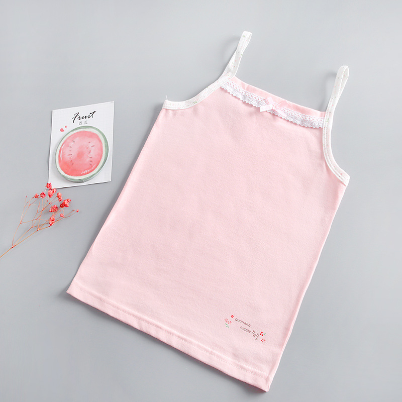 Picture of Girls Children's Vest Cotton Summer Category a Cotton Inner Wear Sling Sleeveless Baby Vest Baby Children's Wear