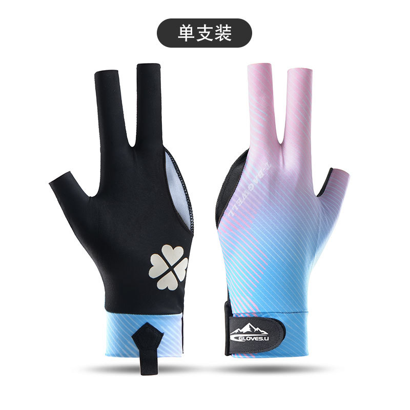 Picture of Billiards Gloves Exposed Three-Finger High Elastic Breathable Lightweight Snooker Billiard Gloves Non-Slip Left Hand Single for Men and Women