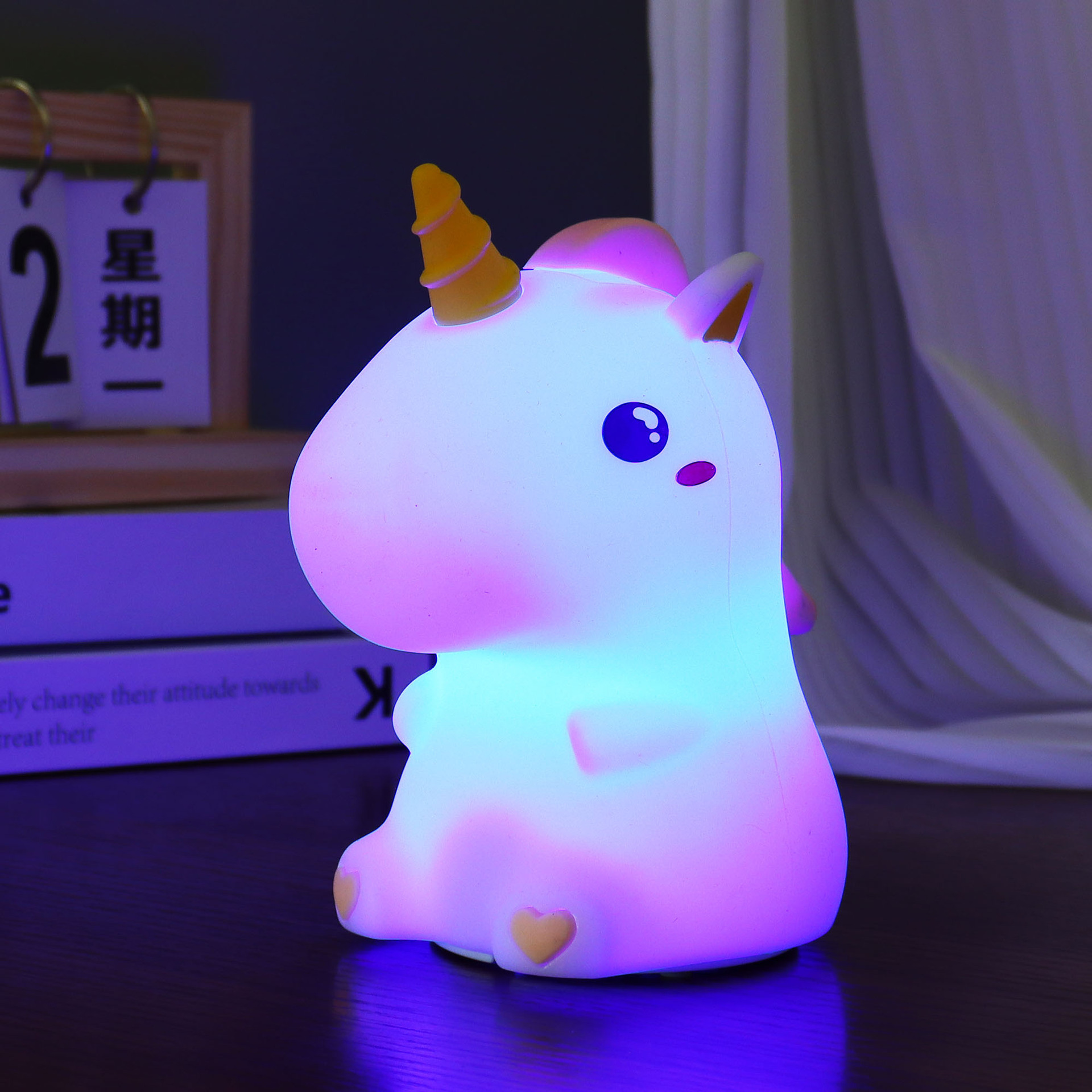 Unicorn Night Light Bedside Atmosphere Light Bedroom Sleep Eye Protection Popular Charging Colorful Color Changing