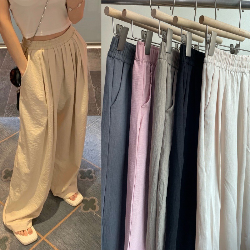 Yamamoto pants ~ loose pleated texture casual Japanese Tencel wide-leg pants women's summer walking lazy wind shaking pants