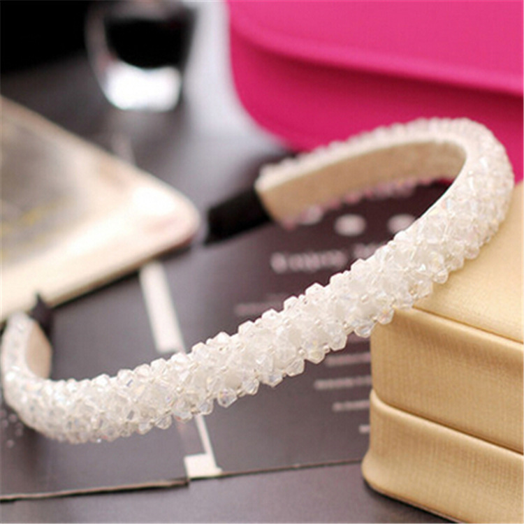 Picture of Korean style hairband luxury High sense four rows of bright crystal beaded hairband fashion sweet hair accessories wholesale