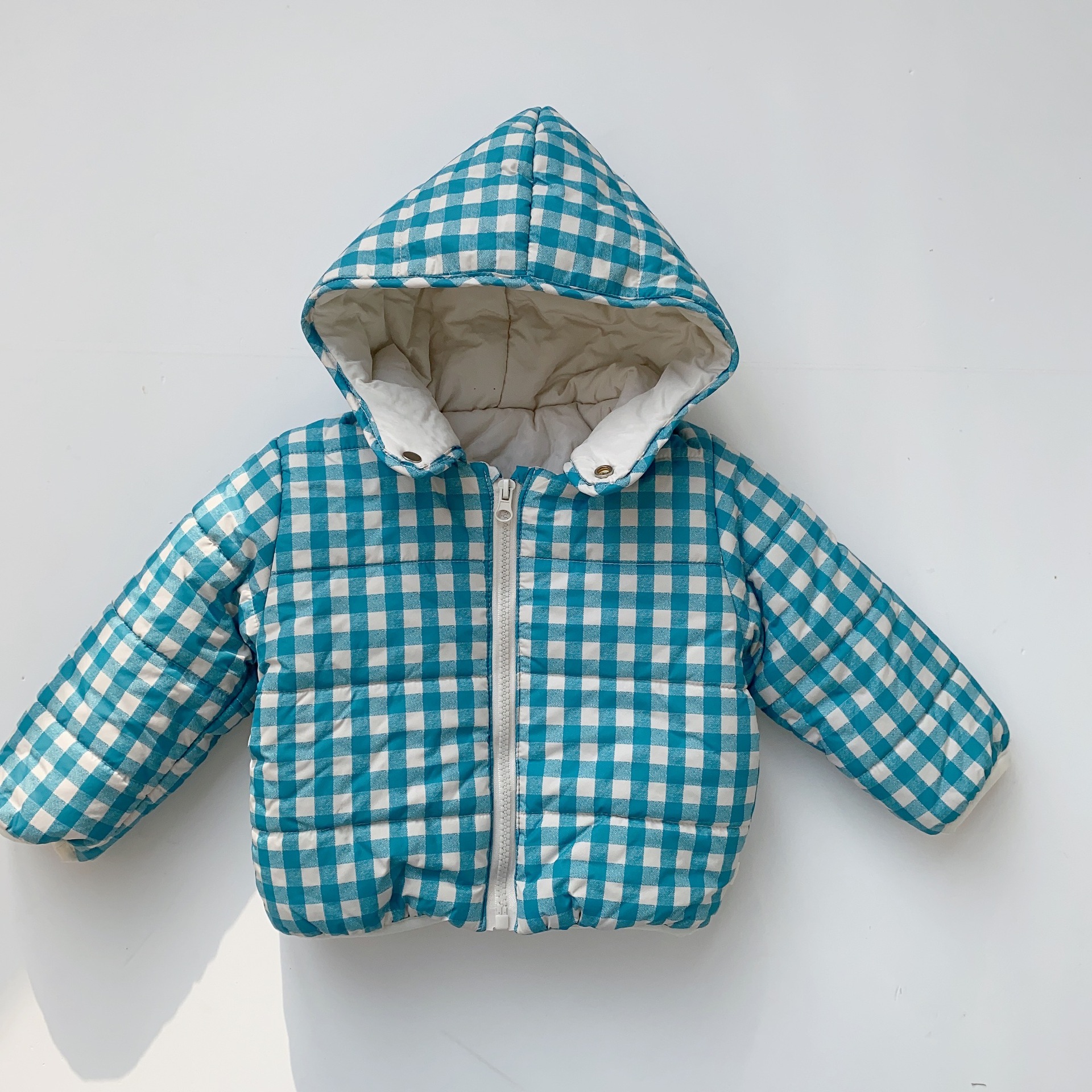 Picture of Children's winter outerwear cotton-padded clothes Korean style children's clothing baby hooded cotton-padded clothes baby winter clothes fleece-lined thickened cotton-padded clothes