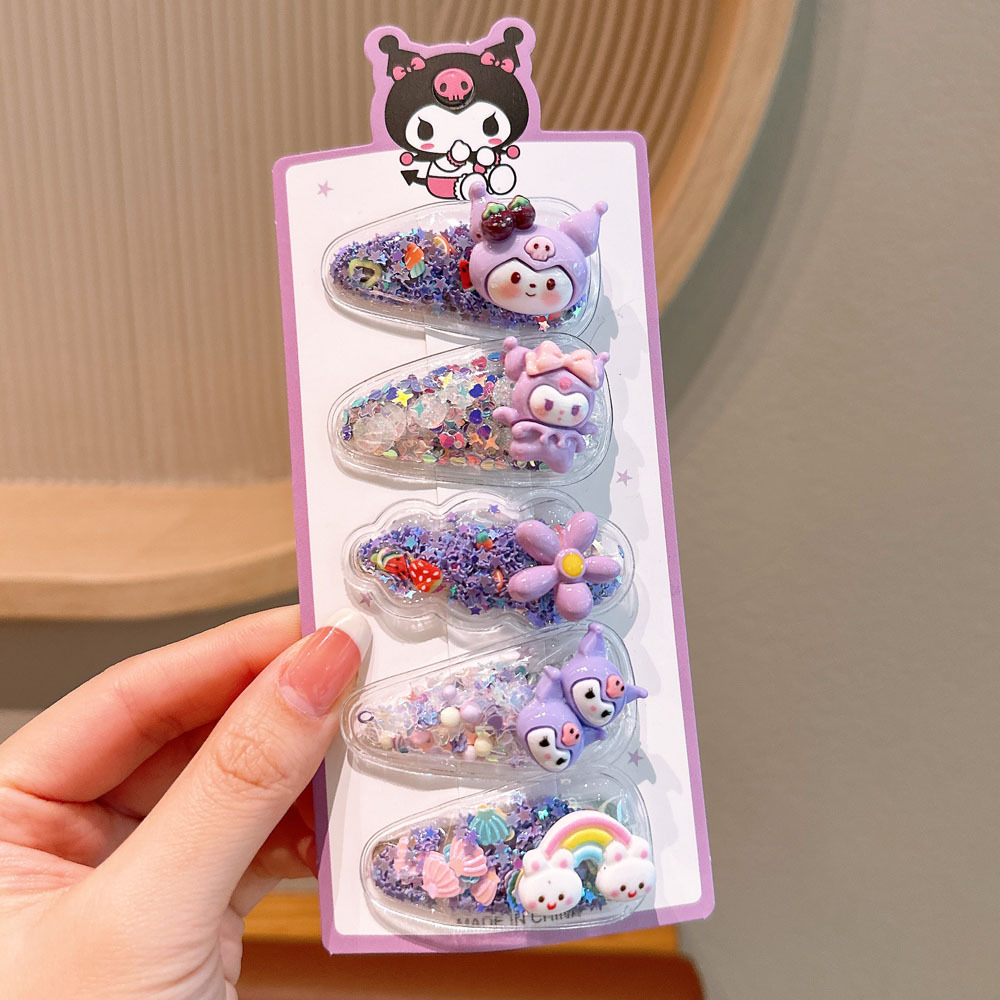 Picture of Children's Hairpin Girls' Headwear Side Side Bangs Clip Kids Baby's quicksand Clip Princess Cute Broken Hairpin bb Clip