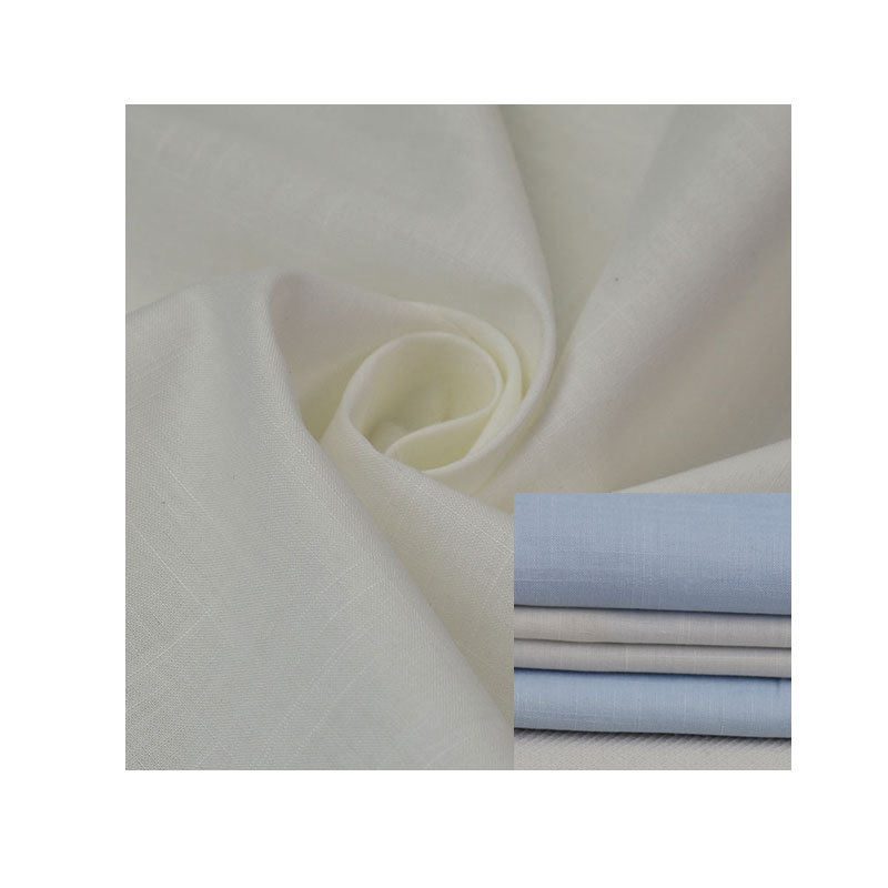 Pure cotton slub poplin combed high count pure cotton fabric woven shirt lining pocket cloth dress fabric