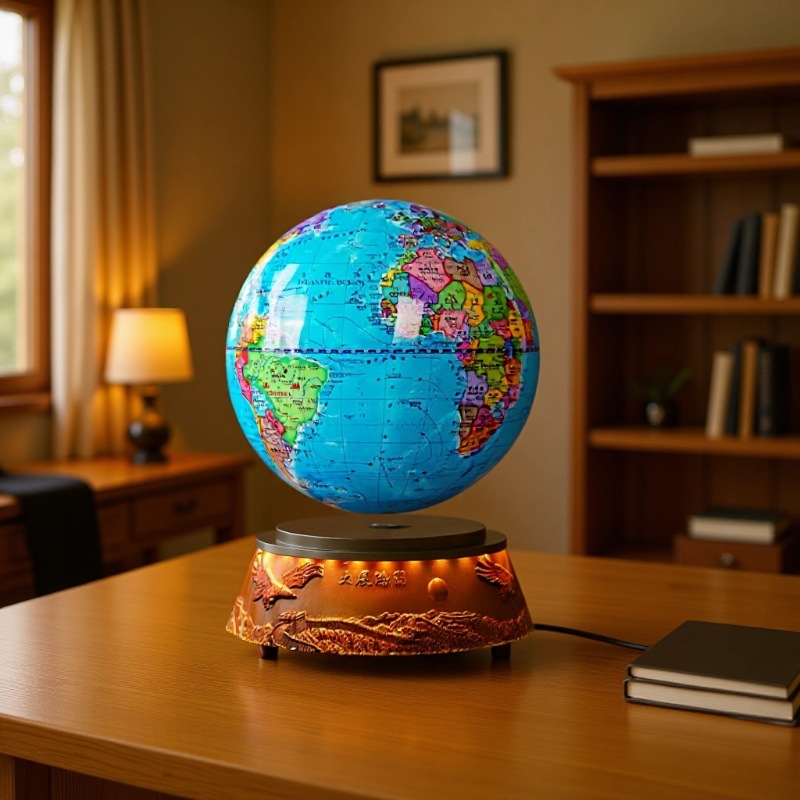 Magnetic levitation night light, globe, teaching ornament, gift, student office, study, living room, desktop ideas