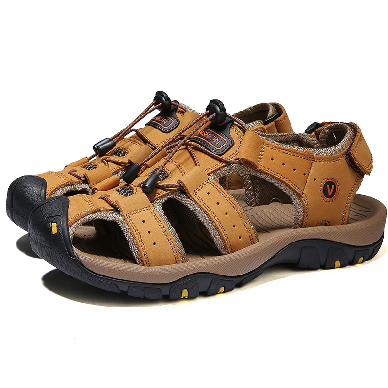2025 Cross-border Sandals Men's Shoes Amazon Daifa Independent Station Summer Shoes Cross-border Wholesale Men's Baotou Beach Shoes