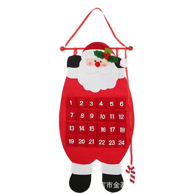 Factory Supply Christmas Tree Calendar Felt Christmas Countdown Calendar Christmas Hanging Decorative Calendar
