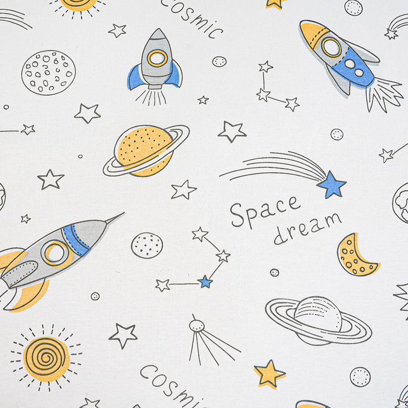 Picture of 130g cotton jersey printed class a combed single-sided cotton printed fabric spring and summer baby pajamas t-shirt fabric