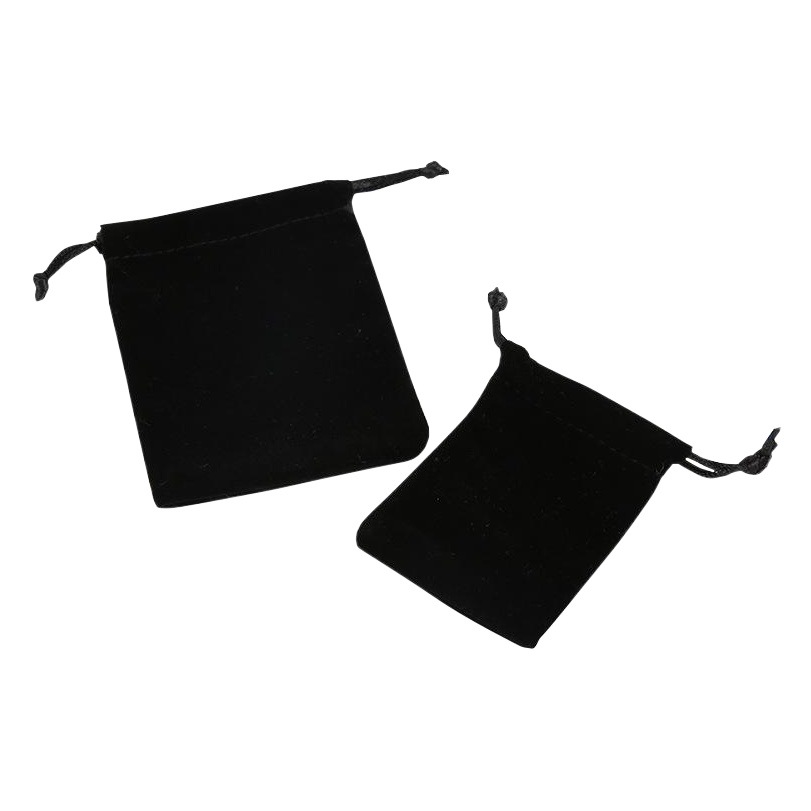 Flannel bag jewelry drawstring pocket earphones flannel storage bag in stock wholesale black flannel bag