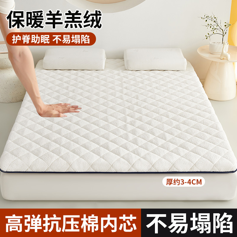 Thickened Lamb Fleece Mattress Cushion Winter Student Dormitory Single Tatami Sponge Mattress Cushion fleece-lined Mattress