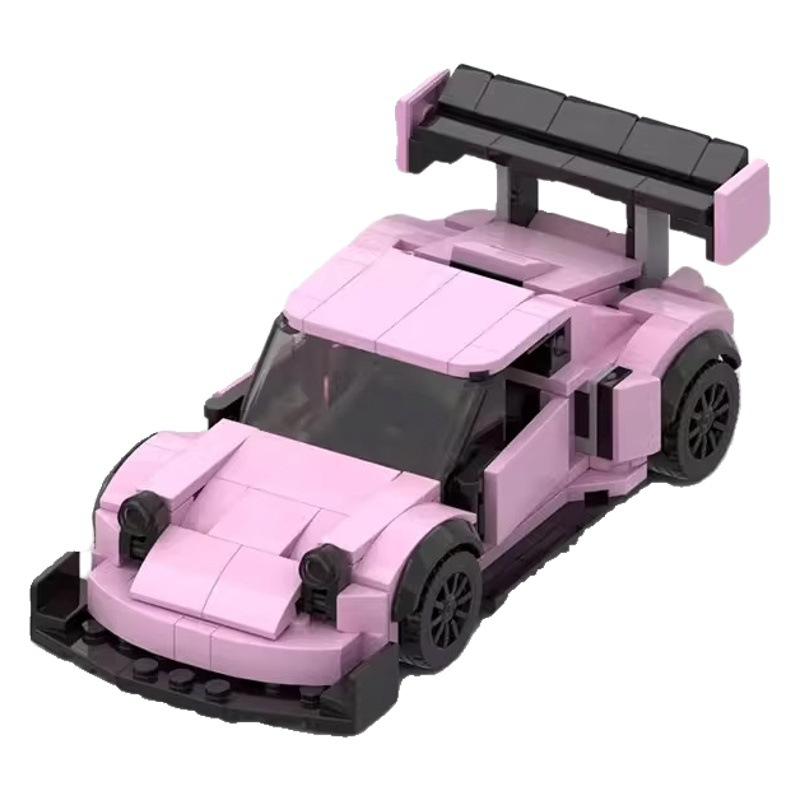 MOC-128479 pink Porsche 911 compatible with Lego assembled small particles domestic building blocks toy gift for men