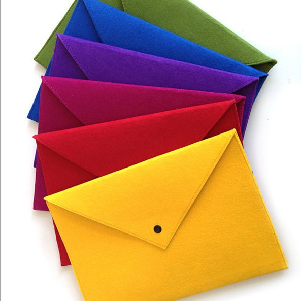 Picture of Felt Document Bag, Portable A4 Folder with Snap Button, Office Bag Storage, Customizable Logo, File Bag with Logo Printing