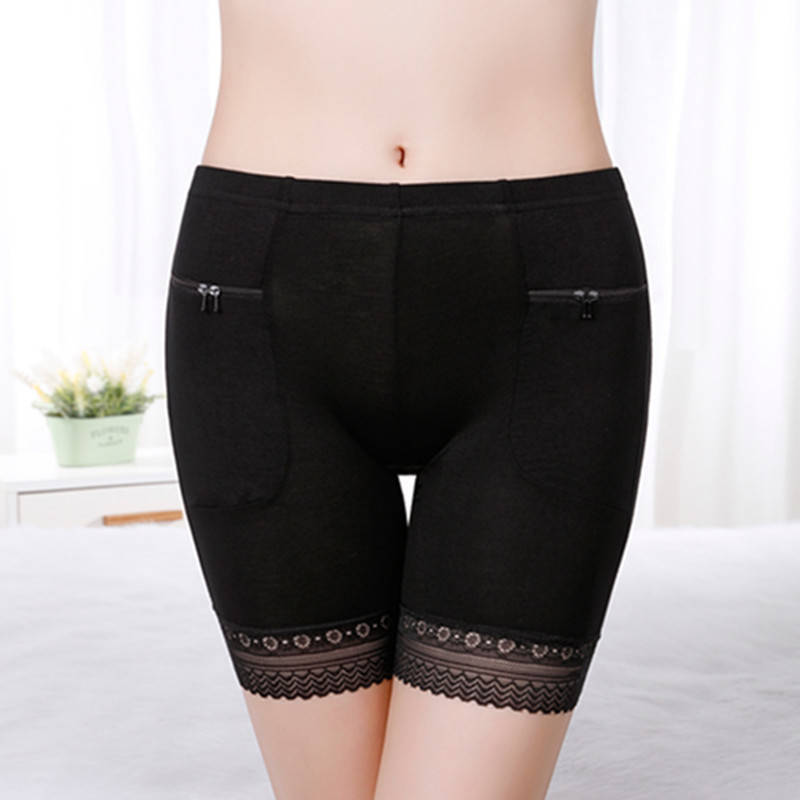 Picture of Spring and summer new double zipper large pocket safety pants women's anti-light four-point insurance pants breathable leggings