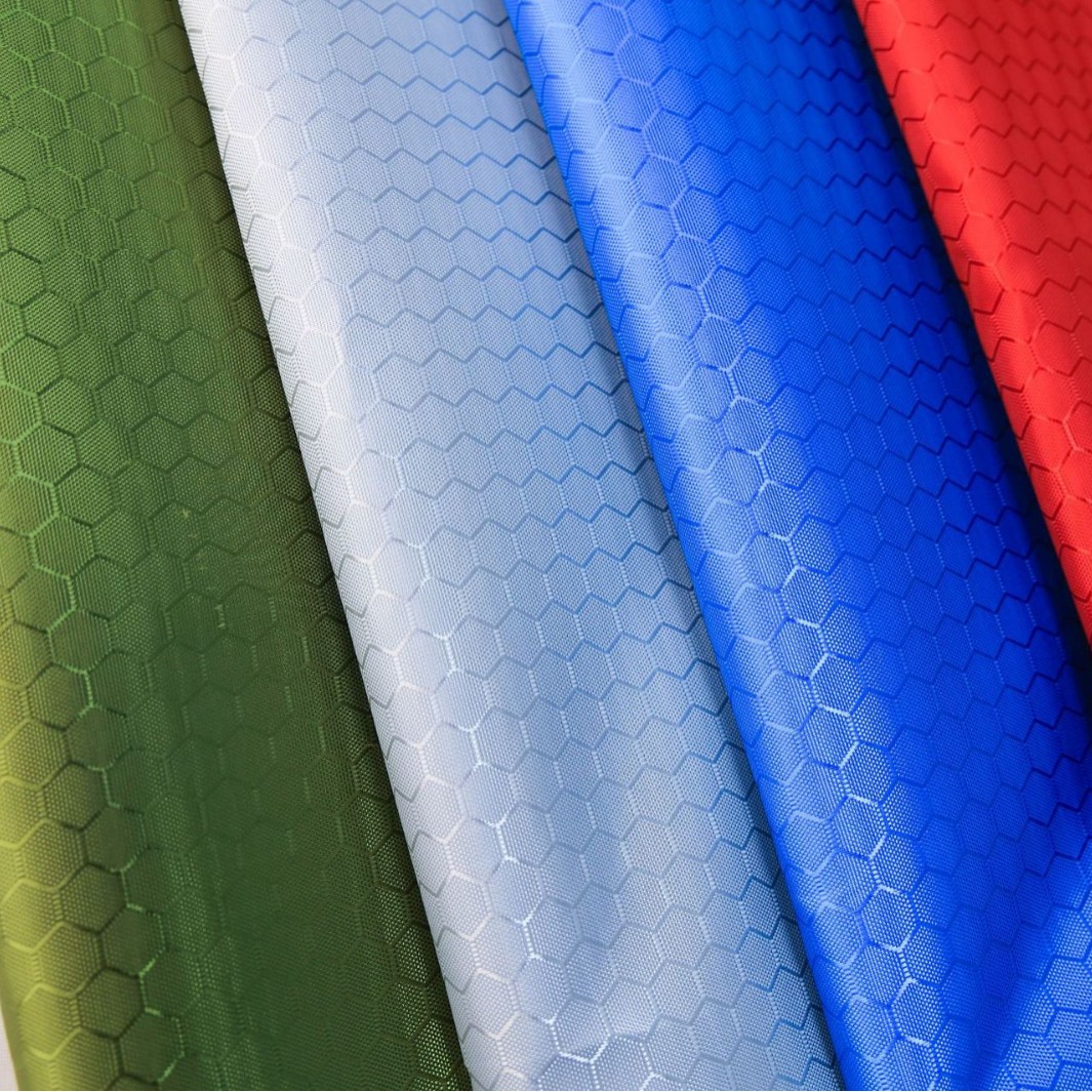 Picture of 10-Point Ball Grid Water-Repellent Plaid Fabric in Stock Large Football Grid Multi-Color Environmentally Friendly Bags Oxford Cloth Waterproof Fabric