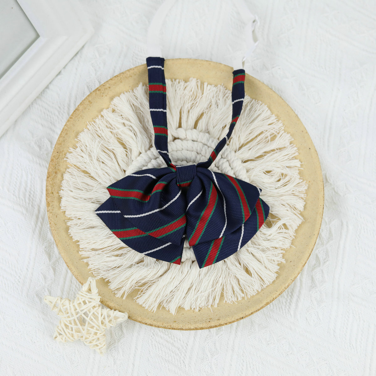 Picture of Jk Japanese Style Uniform Leather-band Free Tie Men's Bow Tie Women's All-match School Style Daily Striped Simple School Uniform