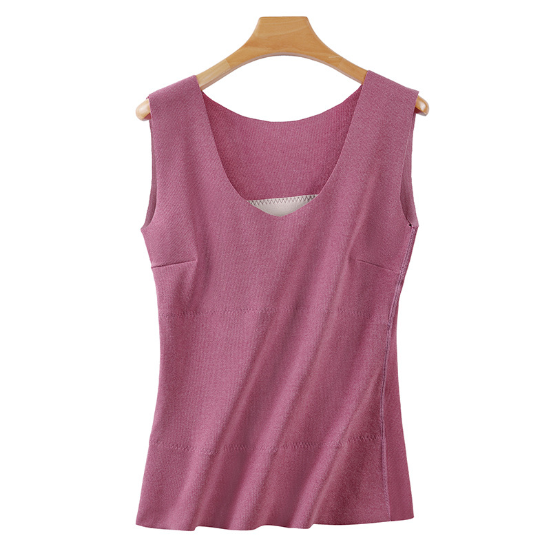 Picture of De Rong Seamless Heating Warm Vest Women's Winter Vest fleece-lined Thickened Base Shirt with Cotton Top