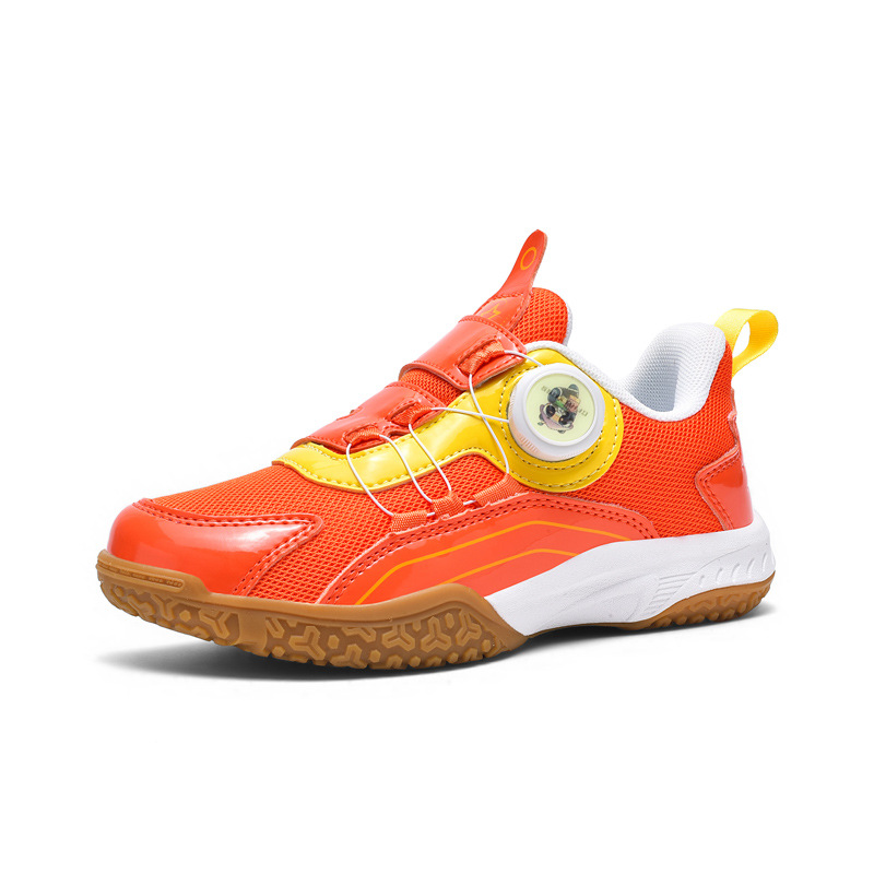 New Children's Table Tennis Badminton Shoes Professional Rotating Buckle Children's Shoes Non-Slip Leather sneaker Girls' Men's Shoes