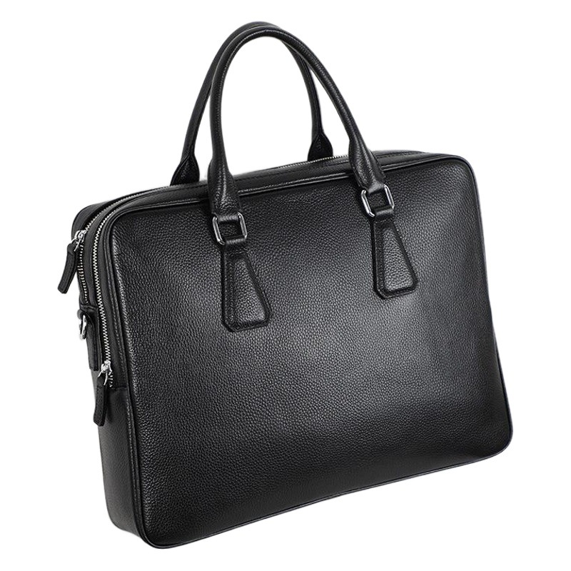 Handbag Men's Business Bag Genuine Leather Briefcase Men's Leather Bag First Layer Cowhide Horizontal Large Capacity Men's Bag Computer Bag