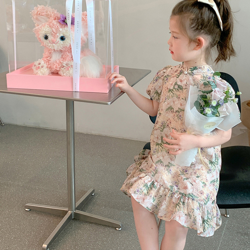 Picture of Girl's Dress Little Girl's Cheongsam Dress Summer Chinese Style Baby Ethnic Antique Western Style Children's Summer Dress