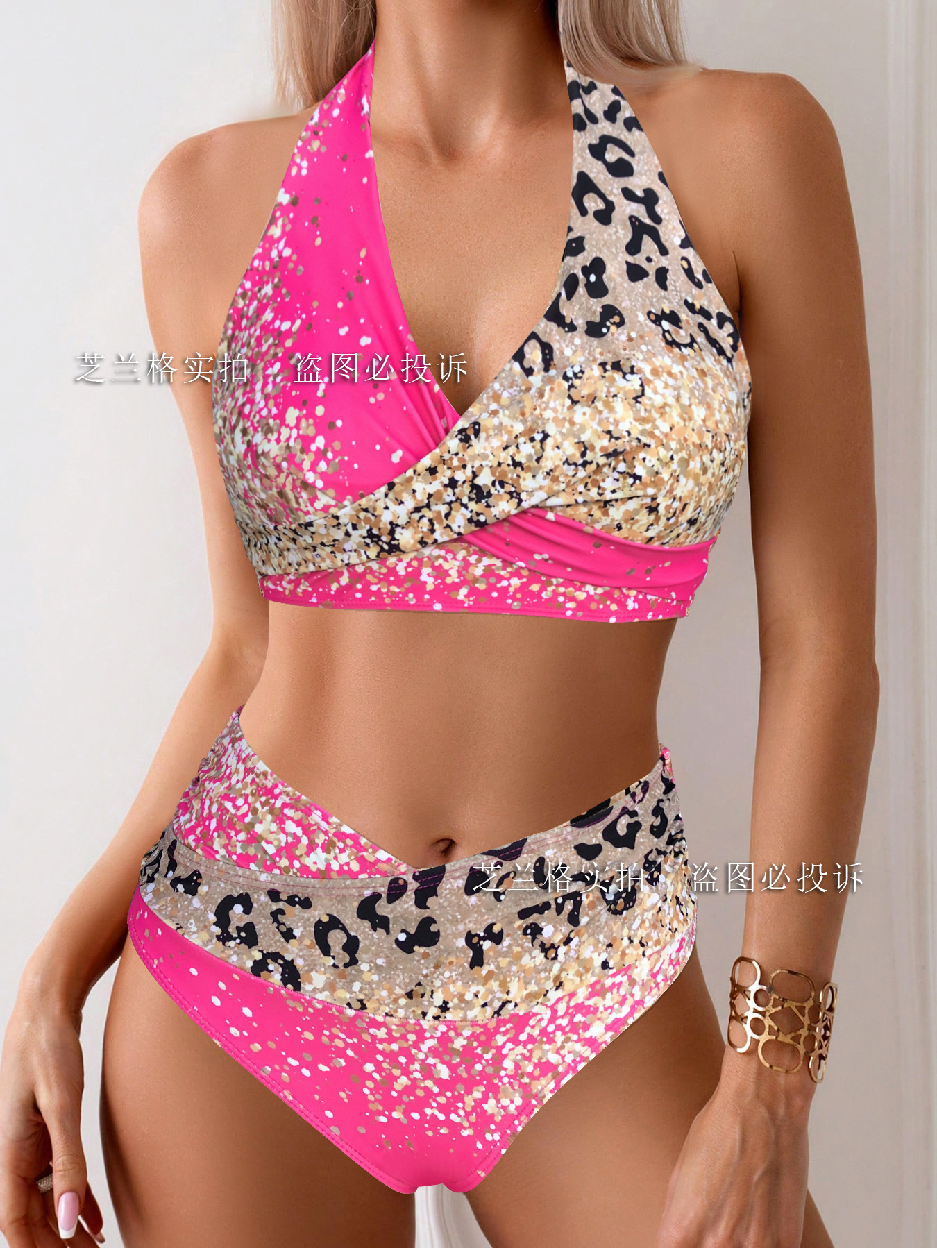 Picture of 2025 Cross-border New Leopard Gradient Bikini Split European and American Foreign Trade Women's Swimsuit Two-piece Bikini