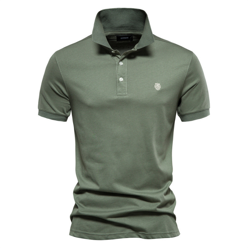 2024 Spring and Summer New Cotton Lapel Sports Men's European Size Polo Shirt Fashion Casual Men's Embroidered Short Sleeve T