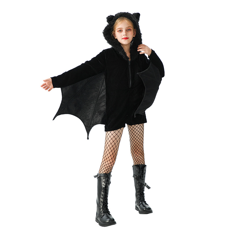 Picture of 2025 Halloween Children's Costume Bat Demon Carnival Children's Clothing Girls Performance Costume Animal Party Play