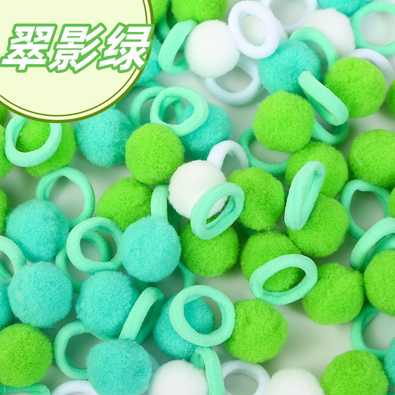 Picture of Children's hair rope plush ball hair ring cute rubber band little girl hair does not hurt hair autumn and winter new hair accessories